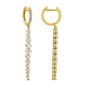 18KT 2.00 CT Diamond Line Drop Earrings 18KT 2.00 CT Diamond Line Drop Earrings