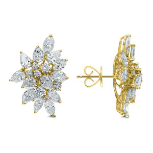 18KT 5.81 CT Diamond Floral Earrings 18KT 5.81 CT Diamond Floral Earrings