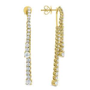 18KT 3.85 CT Diamond Line Drop Earrings 18KT 3.85 CT Diamond Line Drop Earrings