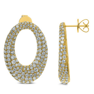 18KT 5.90 CT Diamond Oval Shaped Drop Earrings 18KT 5.90 CT Diamond Oval Shaped Drop Earrings
