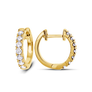 18KT 0.50 CT Diamond Round Hoop Earrings 18KT 0.50 CT Diamond Round Hoop Earrings