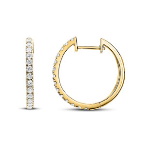 18KT 0.25 CT Diamond Round Hoop Earrings 18KT 0.25 CT Diamond Round Hoop Earrings