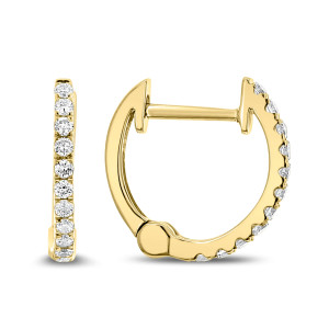 18KT 0.16 CT Diamond Round Hoop Earrings 18KT 0.16 CT Diamond Round Hoop Earrings
