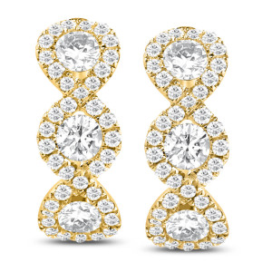 18KT 1.32 CT Diamond Huggy Hoop Earrings 18KT 1.32 CT Diamond Huggy Hoop Earrings