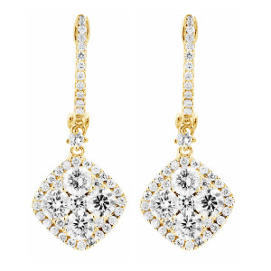18KT 1.77 CT Diamond Shape Dangle Earrings 18KT 1.77 CT Diamond Shape Dangle Earrings