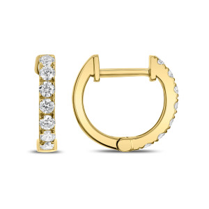 18KT 0.37 CT Diamond Round Hoop Earrings 18KT 0.37 CT Diamond Round Hoop Earrings