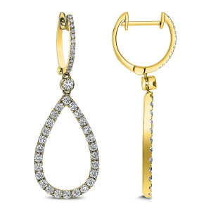 18KT 1.31 CT Diamond Pear Shape Earrings 18KT 1.31 CT Diamond Pear Shape Earrings