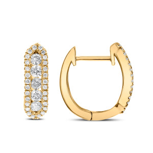 14KT 0.39 CT Diamond Hoop Earrings 14KT 0.39 CT Diamond Hoop Earrings