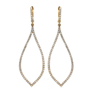 18KT 1.76 CT Diamond Long Dangle Earrings 18KT 1.76 CT Diamond Long Dangle Earrings