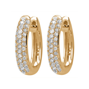 18KT 0.45 CT Diamond Three Row Hoop Earrings 18KT 0.45 CT Diamond Three Row Hoop Earrings