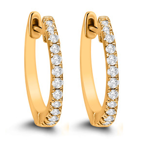 14KT 0.20 CT Diamond Hoop Earrings 14KT 0.20 CT Diamond Hoop Earrings