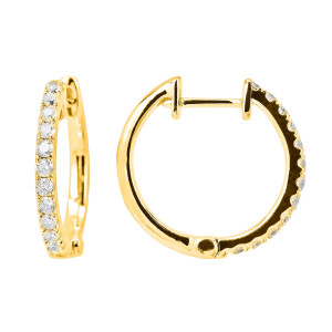 14KT 0.30 CT Diamond Hoop Earrings 14KT 0.30 CT Diamond Hoop Earrings