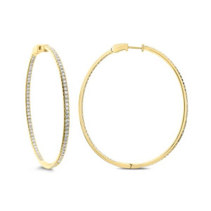 18KT 2.34 CT Diamond Hoop Earrings 18KT 2.34 CT Diamond Hoop Earrings