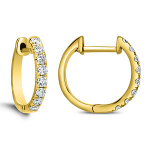 18KT 0.42 CT Diamond Hoop Earrings 18KT 0.42 CT Diamond Hoop Earrings