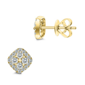 18KT 0.51 CT Diamond Square Shape Earrings 18KT 0.51 CT Diamond Square Shape Earrings