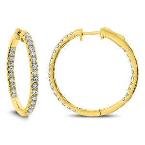 18KT 1.50 CT Diamond Round Hoop Earrings 18KT 1.50 CT Diamond Round Hoop Earrings