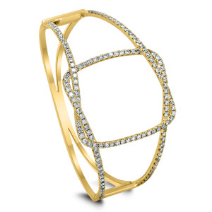 18KT 3.43 CT Diamond Open Square Bangle 18KT 3.43 CT Diamond Open Square Bangle