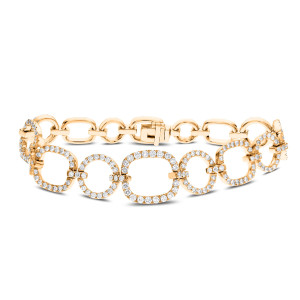 18KT 3.90 CT Diamond Oval and Round Link Bracelet 18KT 3.90 CT Diamond Oval and Round Link Bracelet