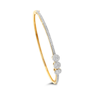 18KT 1.40 CT Diamond 3 Small Circle Bangle 18KT 1.40 CT Diamond 3 Small Circle Bangle