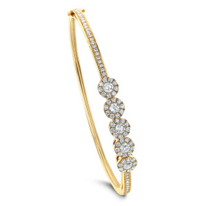 18KT 2.00 CT Diamond 5 Small Circle Bangle 18KT 2.00 CT Diamond 5 Small Circle Bangle