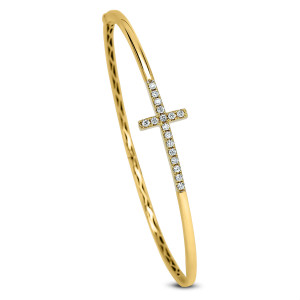 18KT 0.25 CT Diamond Cross Shaped Bangle 18KT 0.25 CT Diamond Cross Shaped Bangle