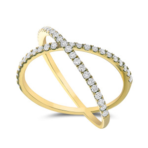 18KT 0.50 CT Diamond Criss Cross Ring 18KT 0.50 CT Diamond Criss Cross Ring