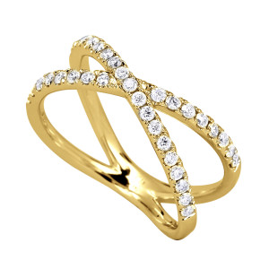 18KT 0.50 CT Diamond Criss Cross Ring 18KT 0.50 CT Diamond Criss Cross Ring