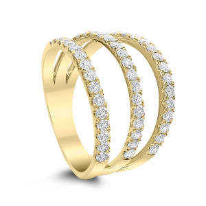 18KT 0.90 CT Diamond 3 Line Ring 18KT 0.90 CT Diamond 3 Line Ring