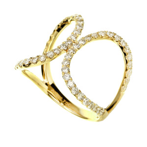 18KT 0.90 CT Diamond Double Oval Ring 18KT 0.90 CT Diamond Double Oval Ring