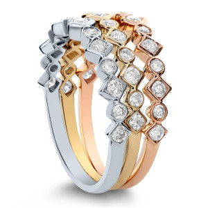 18KT 1.00 CT Diamond Triple Ring Set 18KT 1.00 CT Diamond Triple Ring Set