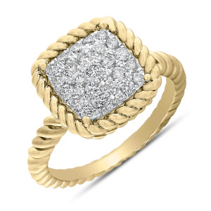 18KT 0.40 CT Diamond Square Ring 18KT 0.40 CT Diamond Square Ring
