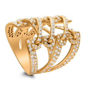 18KT 2.25 CT Diamond Criss Cross Open Statement Ring 18KT 2.25 CT Diamond Criss Cross Open Statement Ring