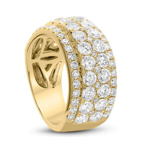 18KT 3.07 CT Diamond Four Row Band 18KT 3.07 CT Diamond Four Row Band