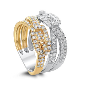 18KT 1.00 CT Diamond Belt Shape Ring 18KT 1.00 CT Diamond Belt Shape Ring