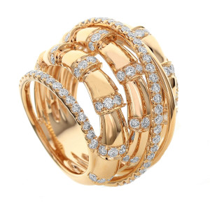 18KT 2.45 CT Diamond Multi-Layer Twist Ring 18KT 2.45 CT Diamond Multi-Layer Twist Ring