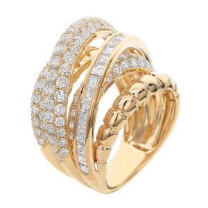 18KT 3.65 CT Diamond Multi-Layer Twist Ring 18KT 3.65 CT Diamond Multi-Layer Twist Ring