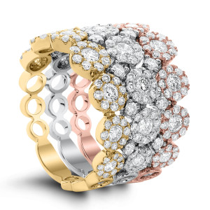 18KT 2.55 CT Diamond Triple Ring Set 18KT 2.55 CT Diamond Triple Ring Set
