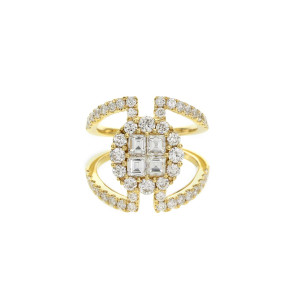 18KT 1.10 CT Diamond Split Shank Cocktail Ring 18KT 1.10 CT Diamond Split Shank Cocktail Ring