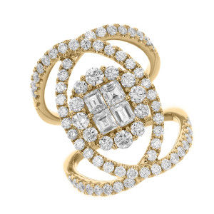 18KT 1.10 CT Diamond Split Shank Ring 18KT 1.10 CT Diamond Split Shank Ring