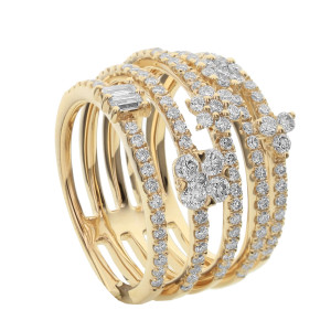 18KT 1.35 CT Diamond Multi-Layer Ring 18KT 1.35 CT Diamond Multi-Layer Ring