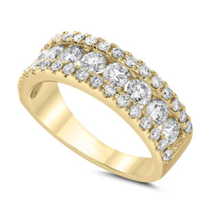 18KT 1.50 CT Diamond Triple Row Band 18KT 1.50 CT Diamond Triple Row Band