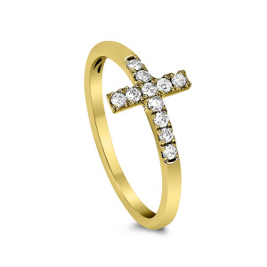 18KT 0.17 CT Diamond Cross Ring 18KT 0.17 CT Diamond Cross Ring