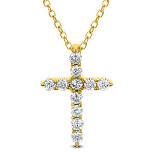 18KT 0.20 CT Diamond Cross Pendant With Chain 18KT 0.20 CT Diamond Cross Pendant With Chain