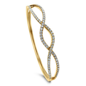 18KT 2.37 CT Diamond Twisted Bangle 18KT 2.37 CT Diamond Twisted Bangle