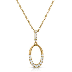 18KT 0.34 CT Diamond Oval Shape Pendant 18KT 0.34 CT Diamond Oval Shape Pendant