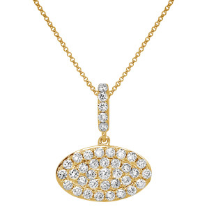 18KT 0.81 CT Diamond Oval Shape Pendant 18KT 0.81 CT Diamond Oval Shape Pendant