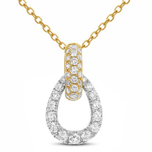 18KT 0.47 CT Diamond Pear Shape Pendant With Chain 18KT 0.47 CT Diamond Pear Shape Pendant With Chain