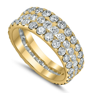 18KT 2.93 CT Diamond Triple Row Band 18KT 2.93 CT Diamond Triple Row Band