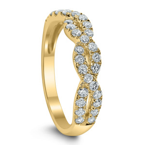 18KT 0.60 CT Diamond Twisted Band 18KT 0.60 CT Diamond Twisted Band