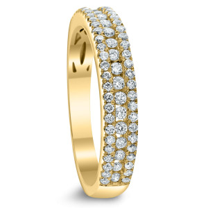 18KT 0.52 CT Diamond Triple Row Band 18KT 0.52 CT Diamond Triple Row Band